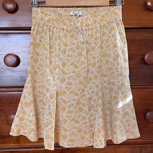 Madewell NWT Pull-on Swing Mini Skirt Yellow Floral - XS